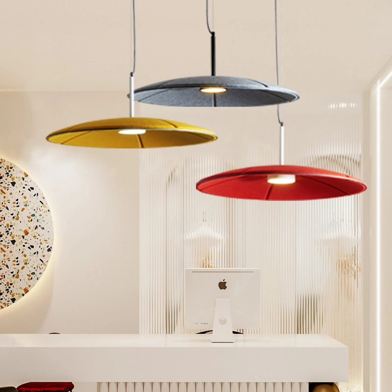 Nordic Design Acoustic Thermoforming Pet Felt Yellow Pendant Light Modern Pendant Lighting for Kitchen Island Decor with Felt Home