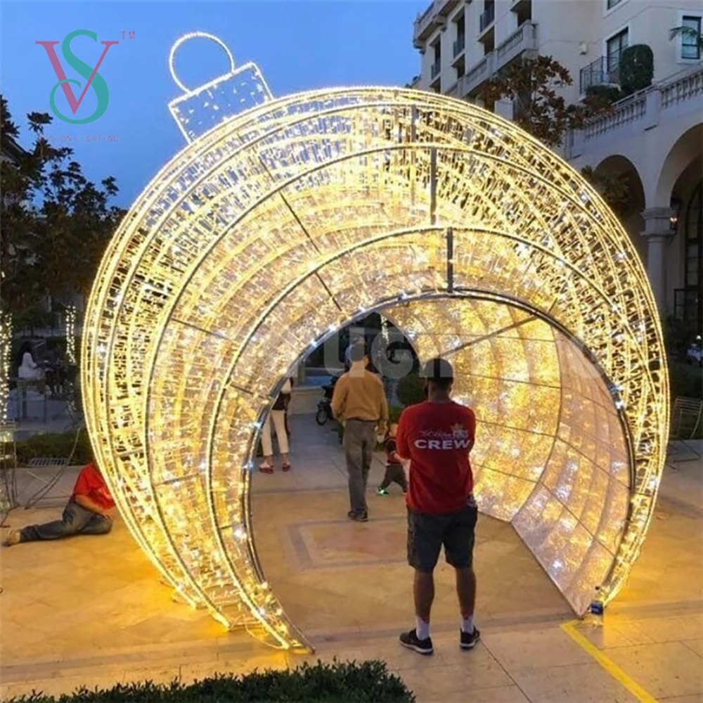 Christmas Outdoor 3D Sculpture Giant Ball Arch Motif Decoration Light