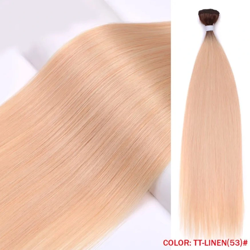 For Women Sleek Wholesale Vendor Straight Blond Ombre Synthetic Hair Extension