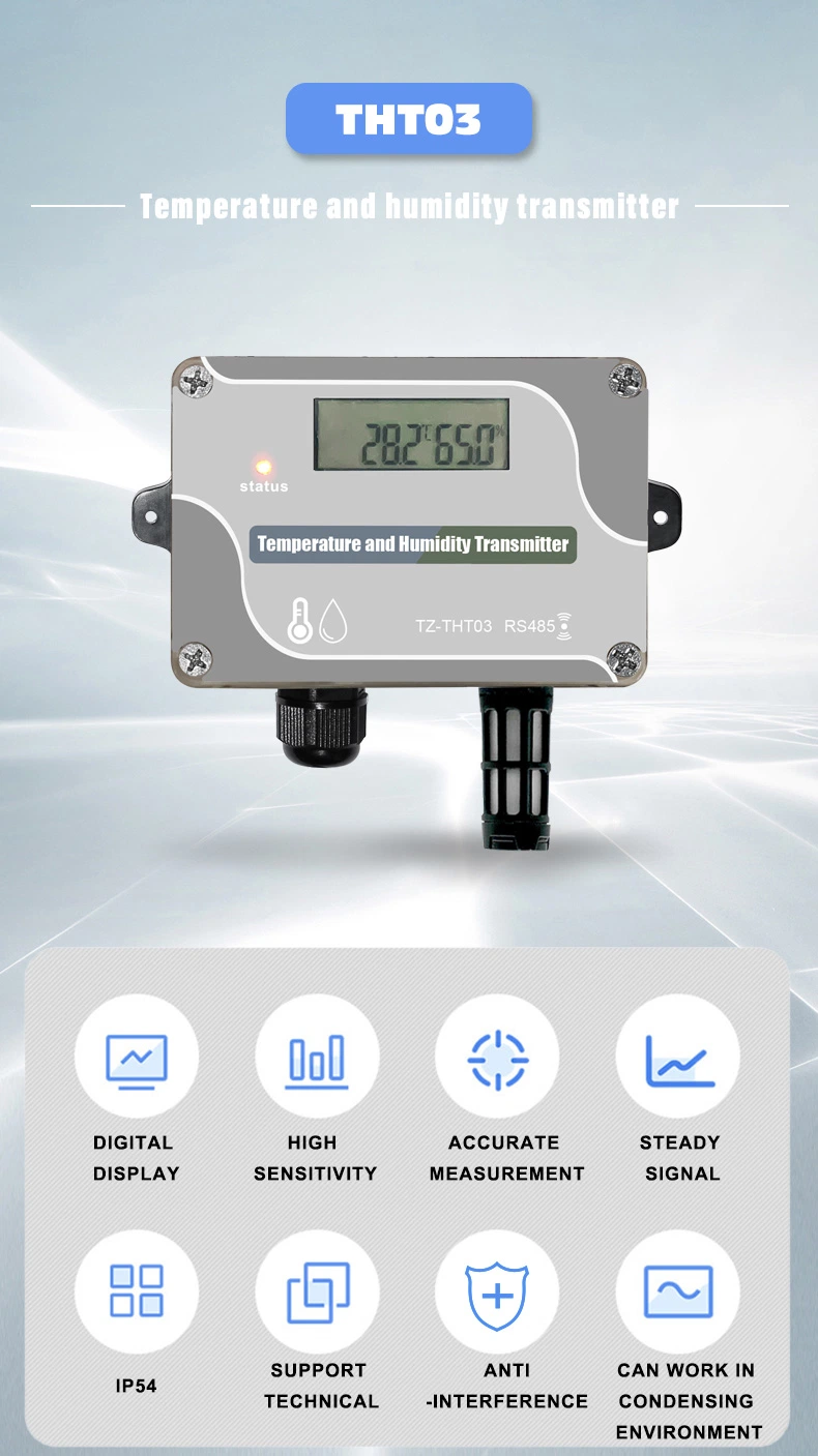 Temperature Humidity Sensor Industrial Transmitter Humidity Transmitter RS485 Sensor for Server Room