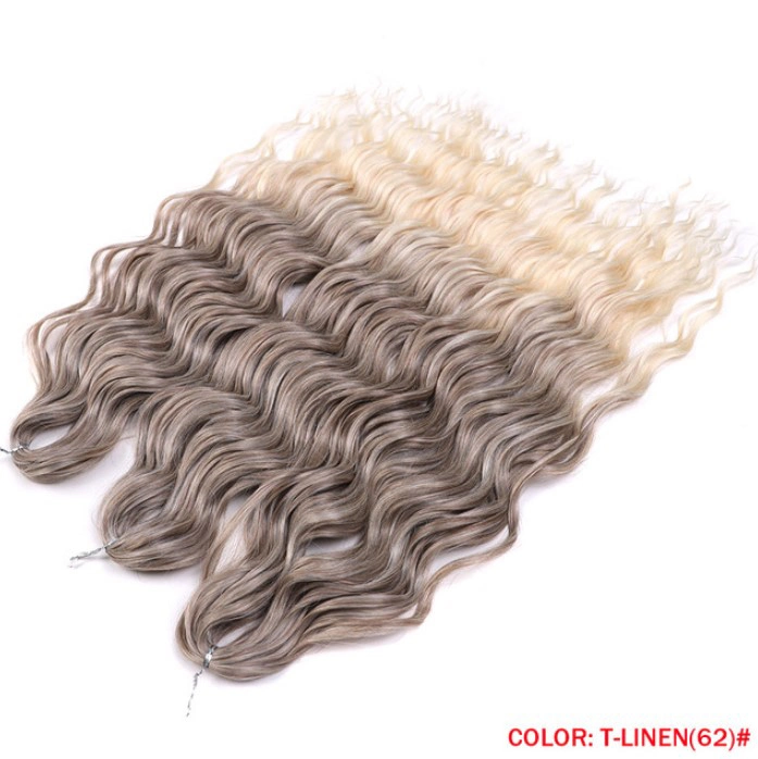 Anna Wholesale Synthetic Loose Deep Wave 60 Cm Water Wave Braid Ombre Blonde Twist Crochet Curly Braiding Synthetic Hair Extensions