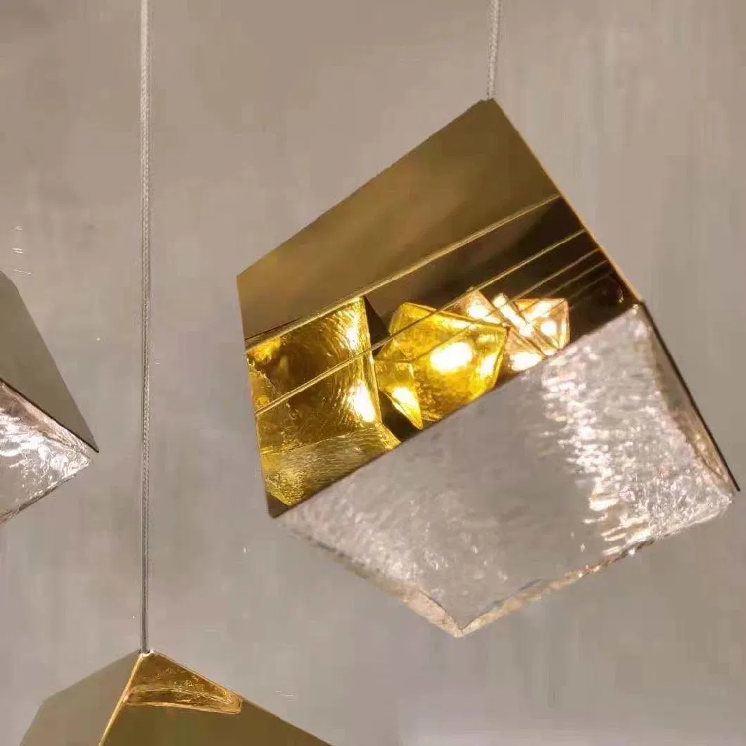 Modern Lighting Ice Replica LED Light Gold Big Pendant Lamp Chandelier