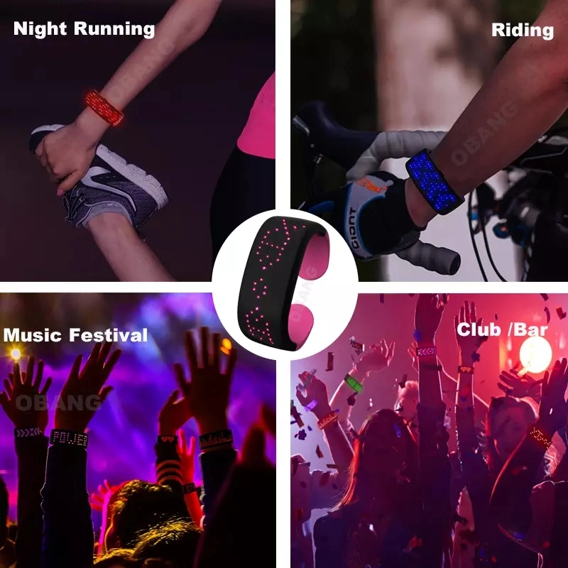 Novelties 2021 Christmas Concert Custom Flashing LED Wristband Light up