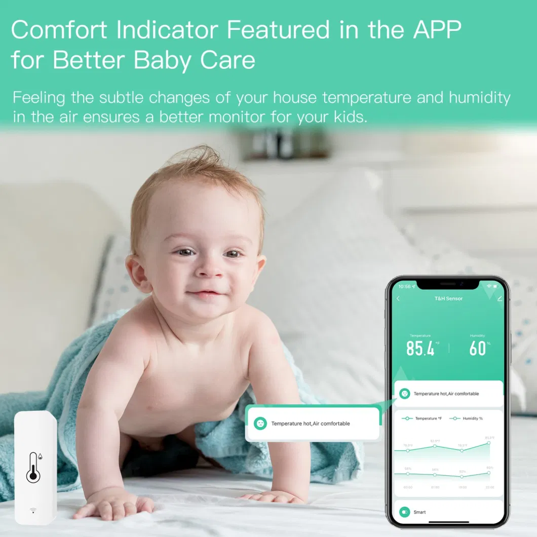 SLS WiFi Smart Temperature and Humidity Sensor Designed for APP Configuration