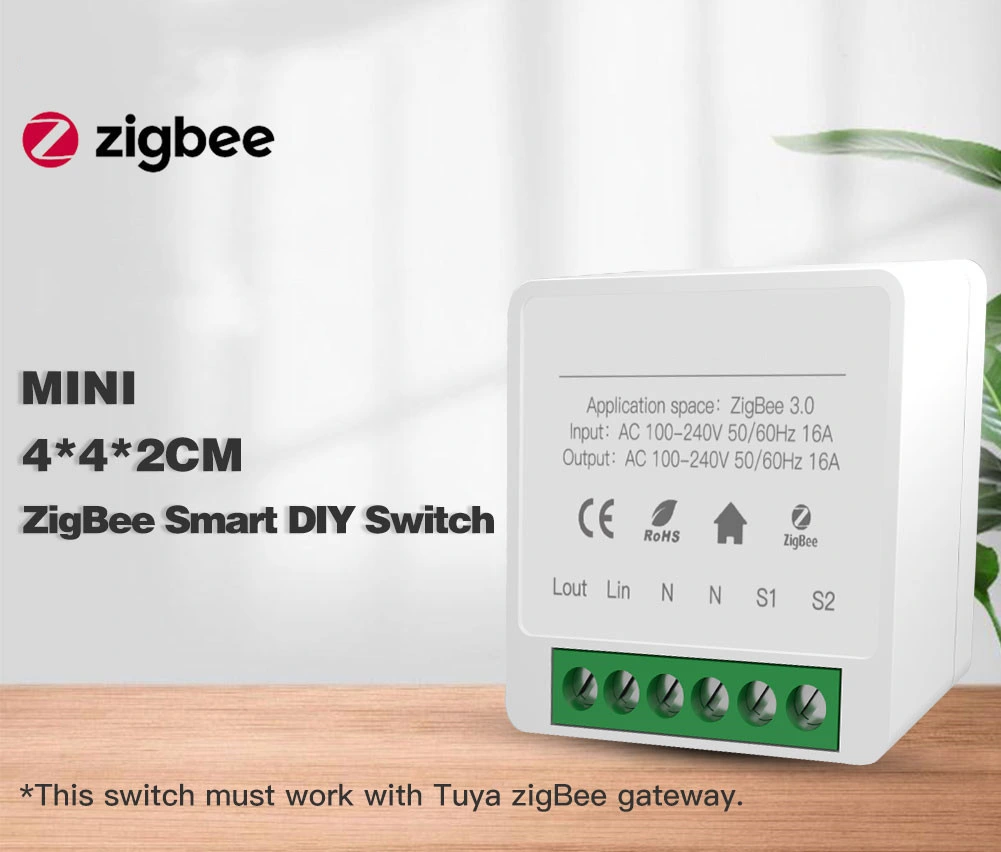 Tuya 16A Zigbee WiFi Smart Module Switch Support Two Way Remote Voice Control on-off Device with Smart Life/Tuya Alexa Google Home APP