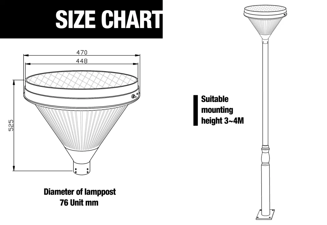 Green Energy Solar Garden Light Easy Installation Landscape Solar Pole LED Lighting