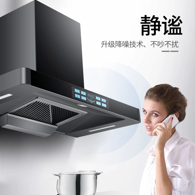 900mm Black Nano Top Suction Side Wall Mounted Kitchen Hood