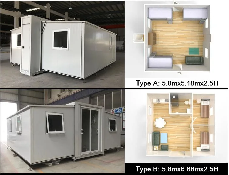 Cheap Foldable Container House Modular Family Life Prefab Expandable House Store