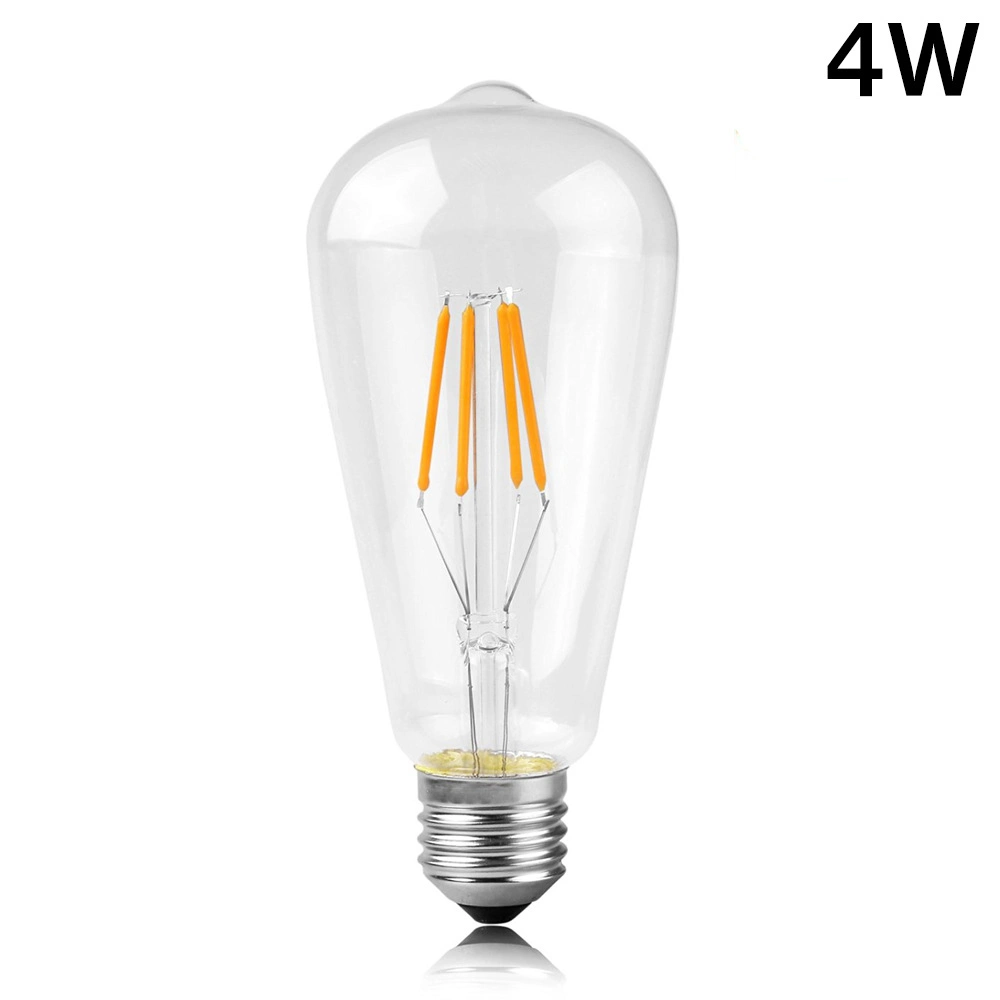 E27/E26/B22 Transparent LED Filament Bulb Light 4W Retro Vintage Incandescent Lamps Home Decor Glass Bulbs Light