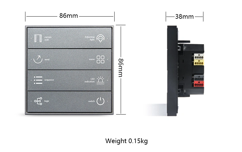 Knx Automation System Smart Home Hotel Intelligent 8 Push Button Wall Switch