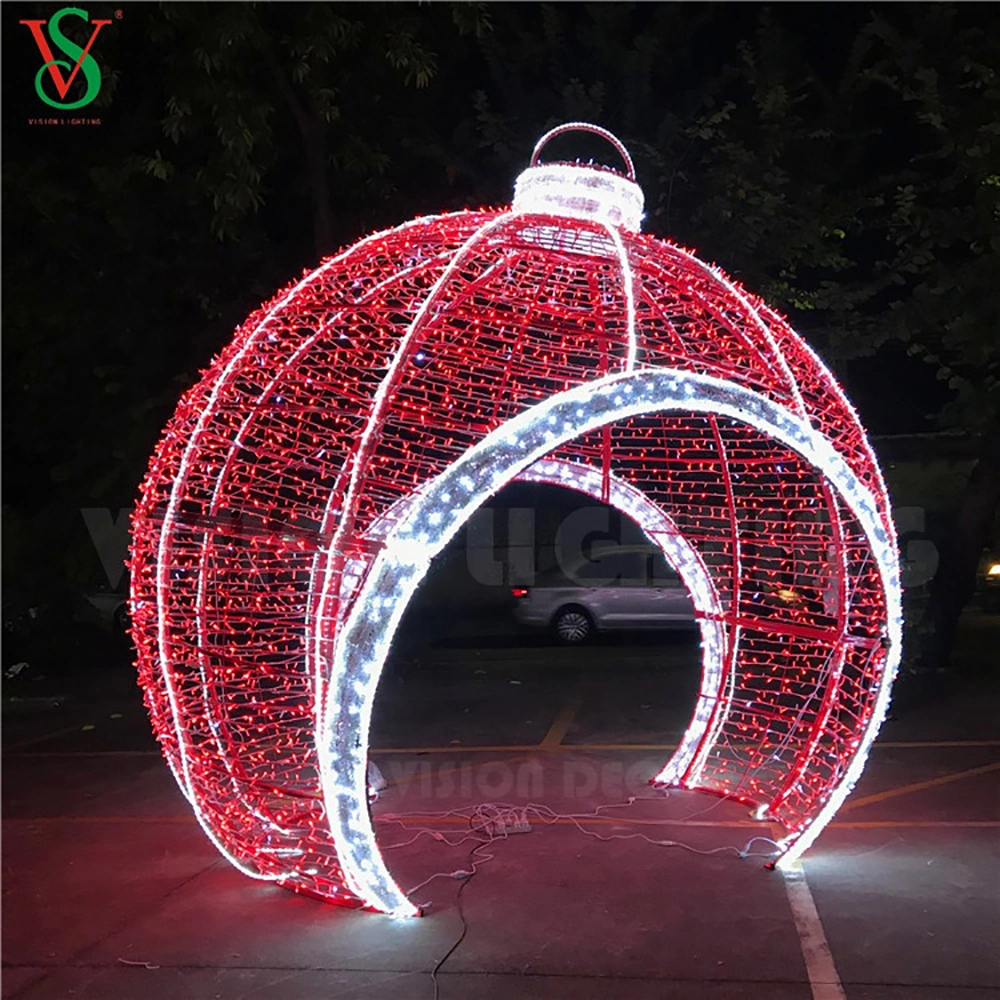 Christmas Outdoor 3D Sculpture Giant Ball Arch Motif Decoration Light