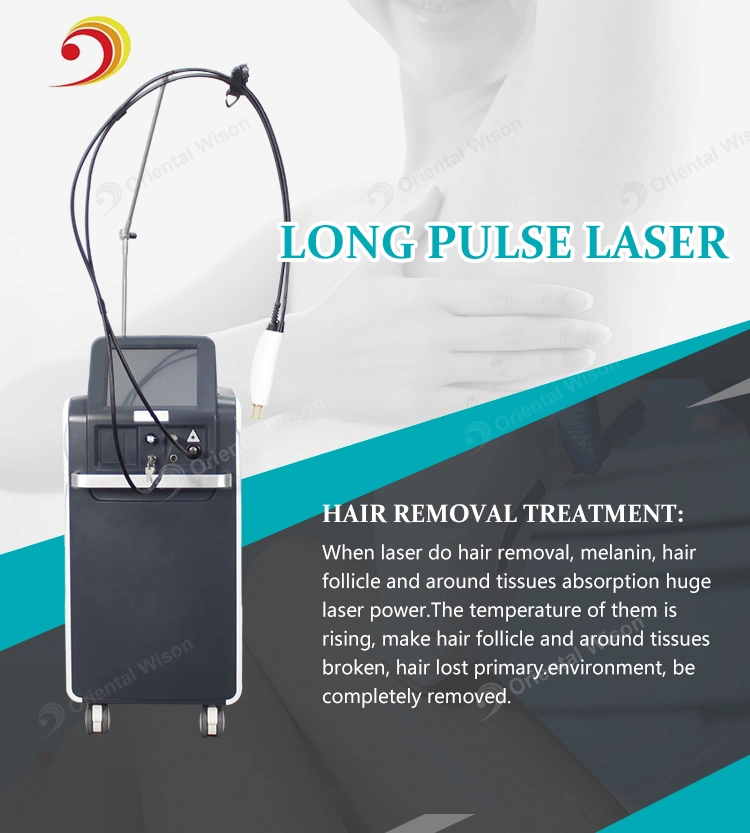 Alexandrite 755nm 1064nm ND YAG Laser Permanent Hair Removal Veins Removal Laser Conducted by Fiber