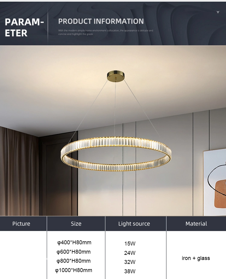 European Hanging Decorative Light Chandelier for Living Room Indoor Modern Lamp LED Chandelier