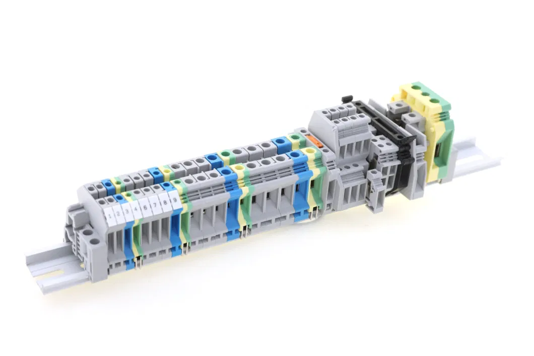 DIN Rail Screw Terminal Block Jut2-6 Connector 6mm2 Wire Capacity
