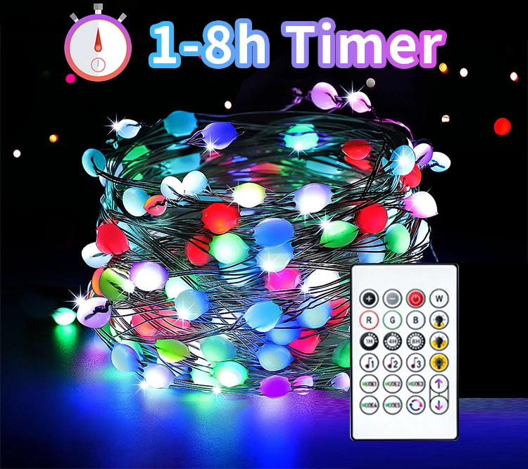 Multicolor RGB Copper Lights Smart APP Control Christmas LED String Light for Tree Outdoor Decoration