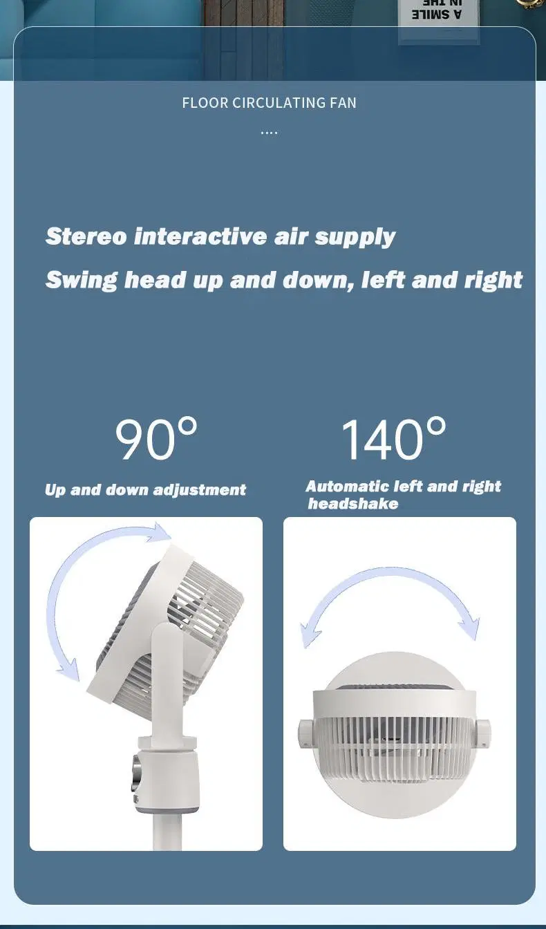 2023 New Hot Selling High Wind Power Rechargeable Air Circulation Fan