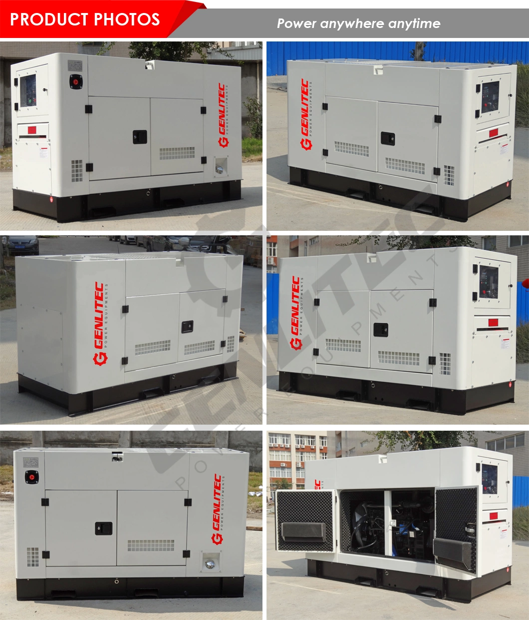 30 kVA Silent Generator Kipor Typo Soundproof 30kVA Portable Diesel Generator for Home