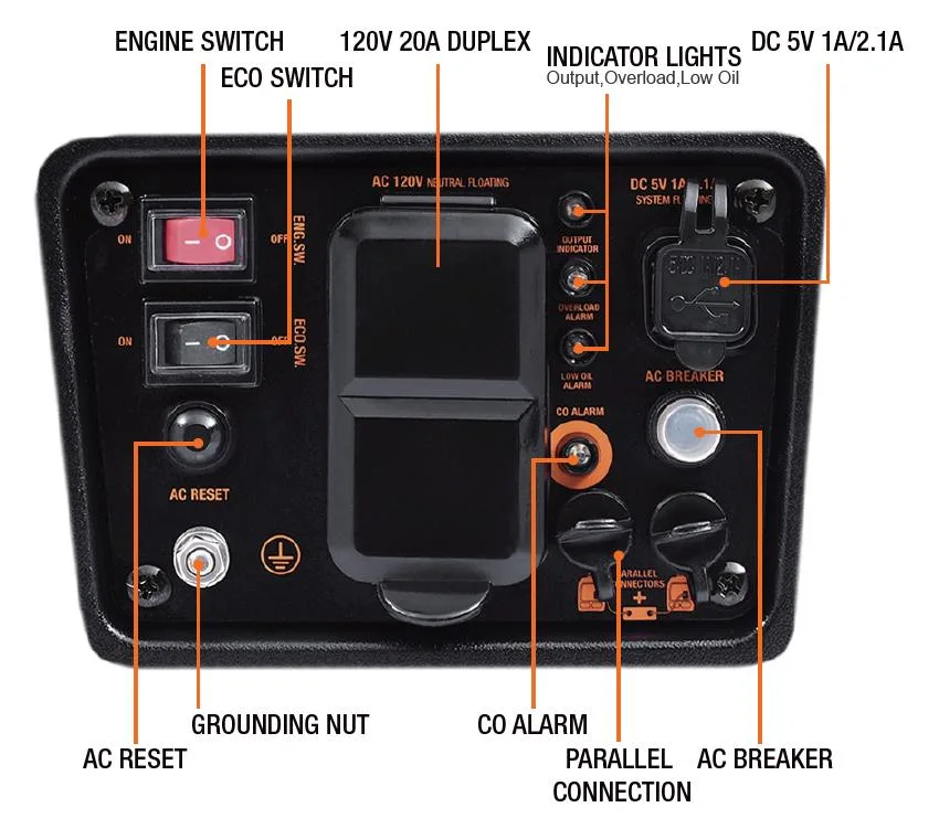 2kw Digital Generator, 4-Stroke, Gasoline Home Generator Portable Inverter Generator Portable Silent Inverter Generator