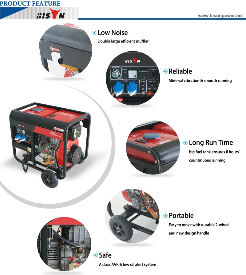 Bison (China) BS2500dce (H) 2kw 2kVA Electirc Start Copper Wire Suqare Frame Silent Diesel Generator Spare Parts Price for Malaysia