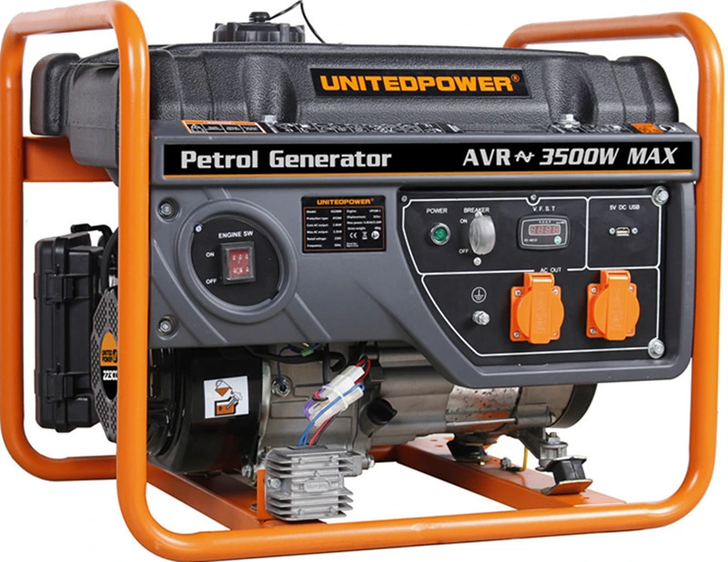 Power Portable Petrol Gasoline Gas United Power Motor Home Generator with 5kVA, 6kVA, 7kVA