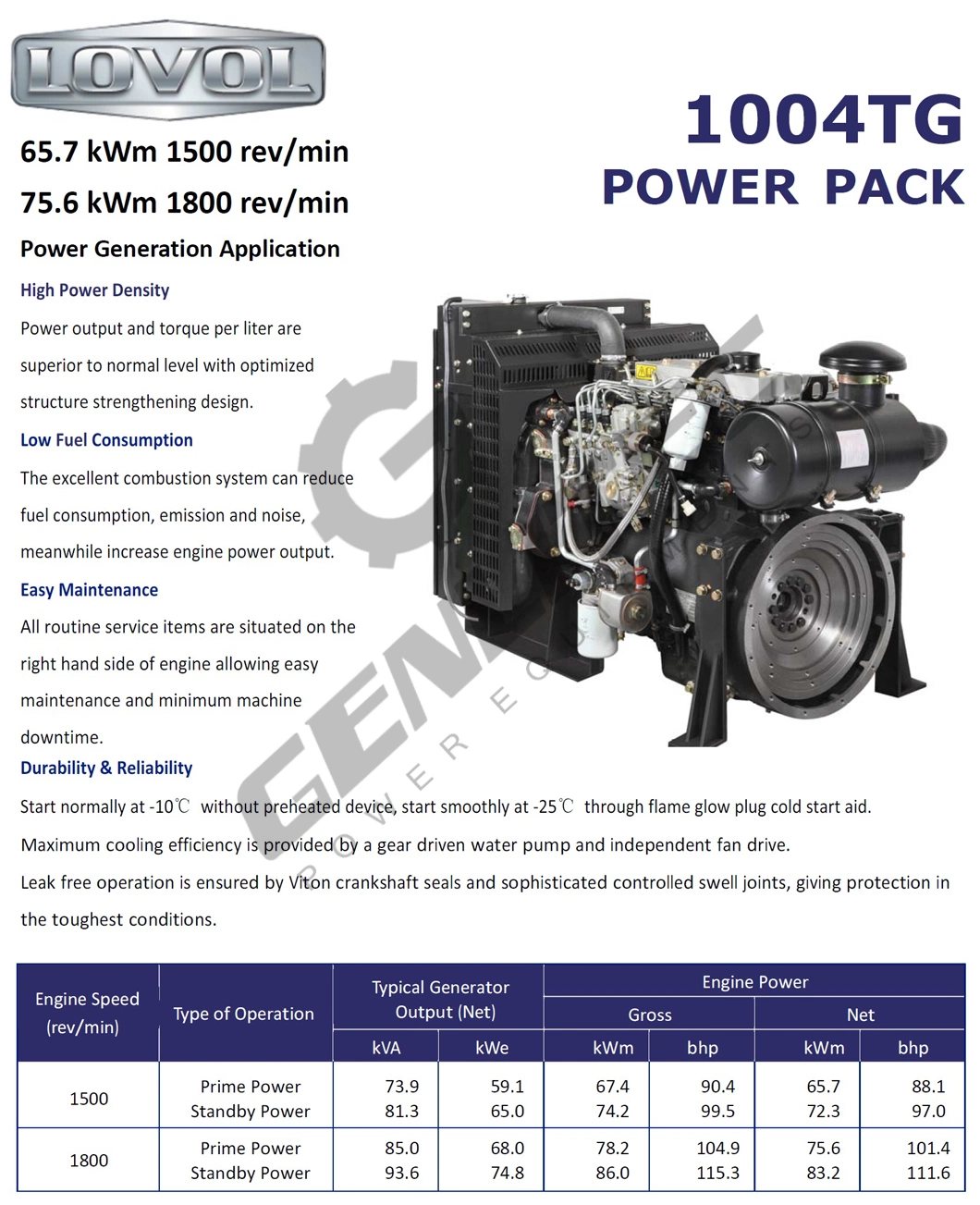 62.5 kVA Generator AC 3 Phase 50 Kw Lovol 1004tg Silent Diesel Generator Price