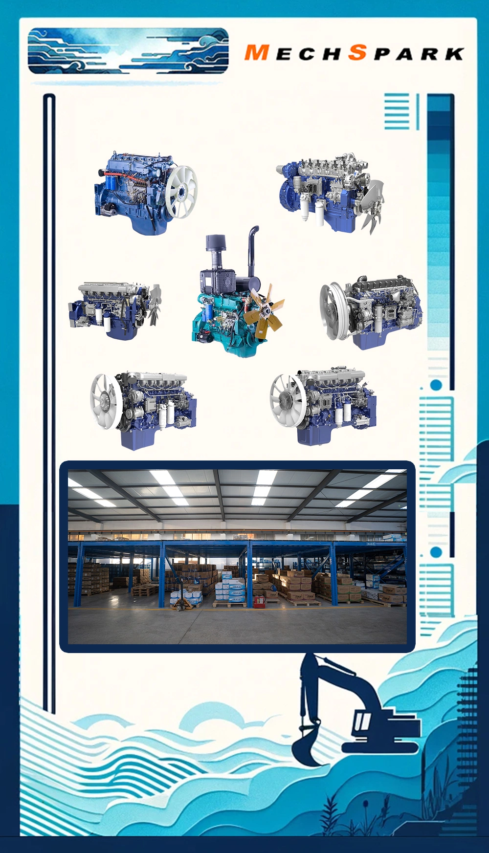 Wp6 Wechai Engine Parts for Sinotruk HOWO Trucks and Marine Engines, Including Generator and Diesel Engine Spare Parts