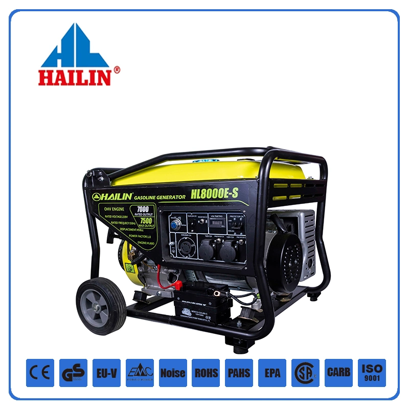 2 Kw-8 Kw Portable Gasoline Generator, AC Three Phase out Put, with CE, EU-V Certificated