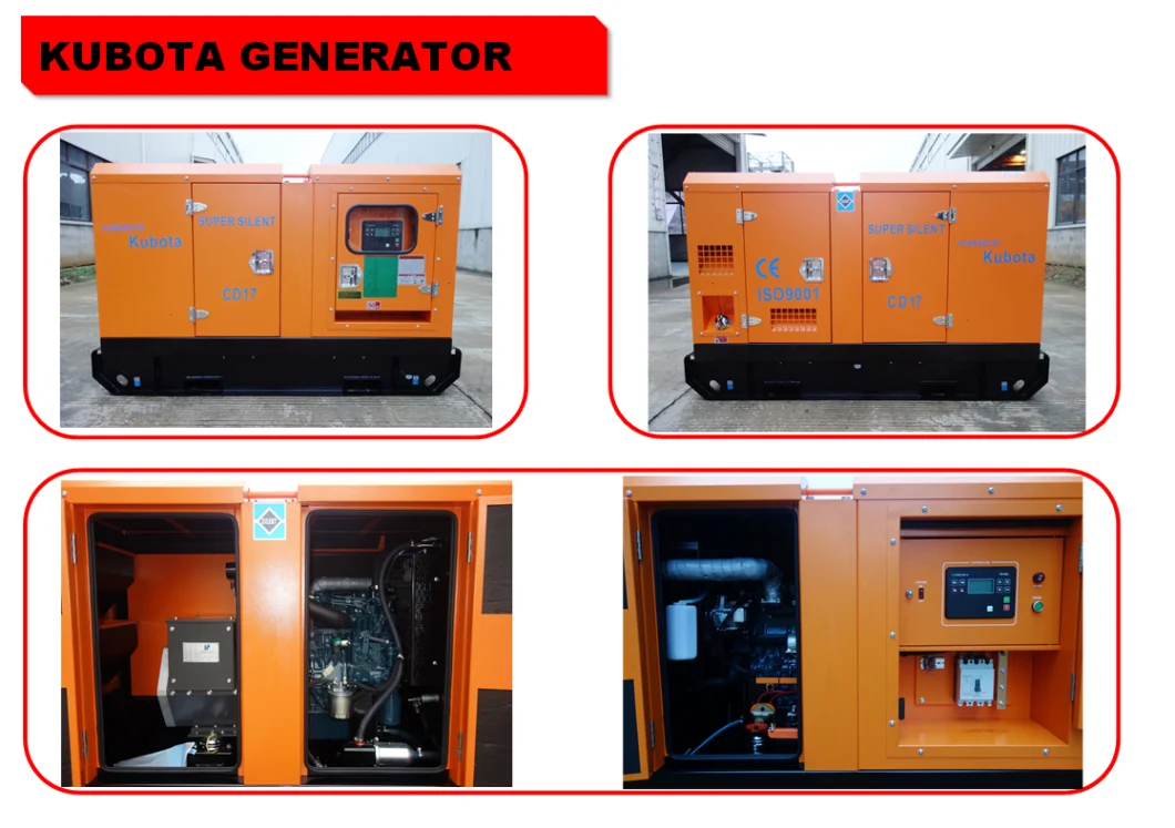 25kVA Low Noise Large Fuel Diesel Power Generator Set Silent Type Perkins Cummins Standby Electric Generator with Kubota FAW Lovol Engine for Commercial Use