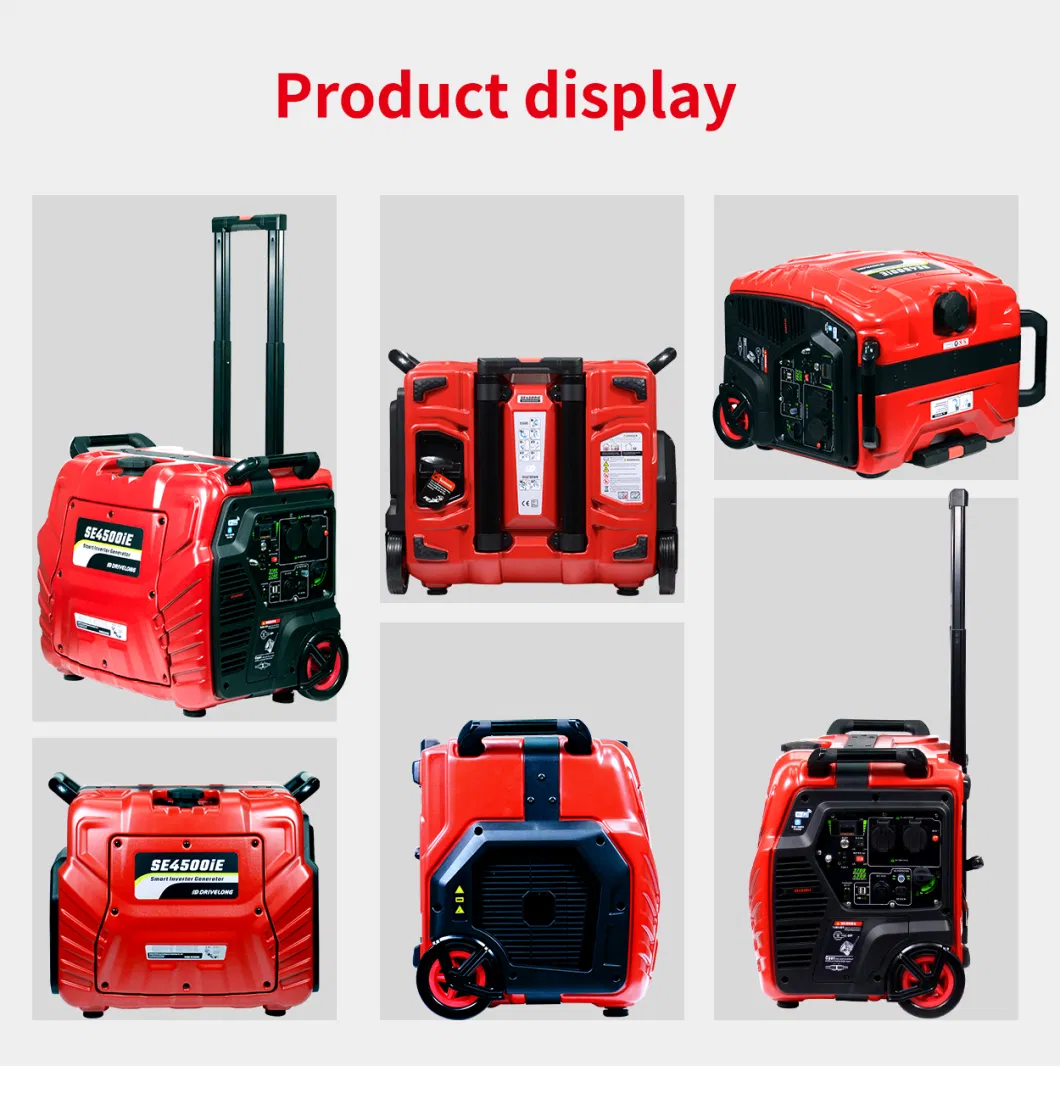 Se4500ie 3000W 3kw 4kw Super Silent Camping or Home Use Portable Gasoline Engine Inverter Generator with Wheels