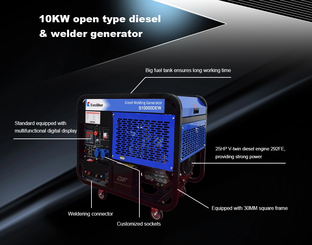 4kw 4kVA Welding Machine Single Phase Electric Diesel Generator with Good Price