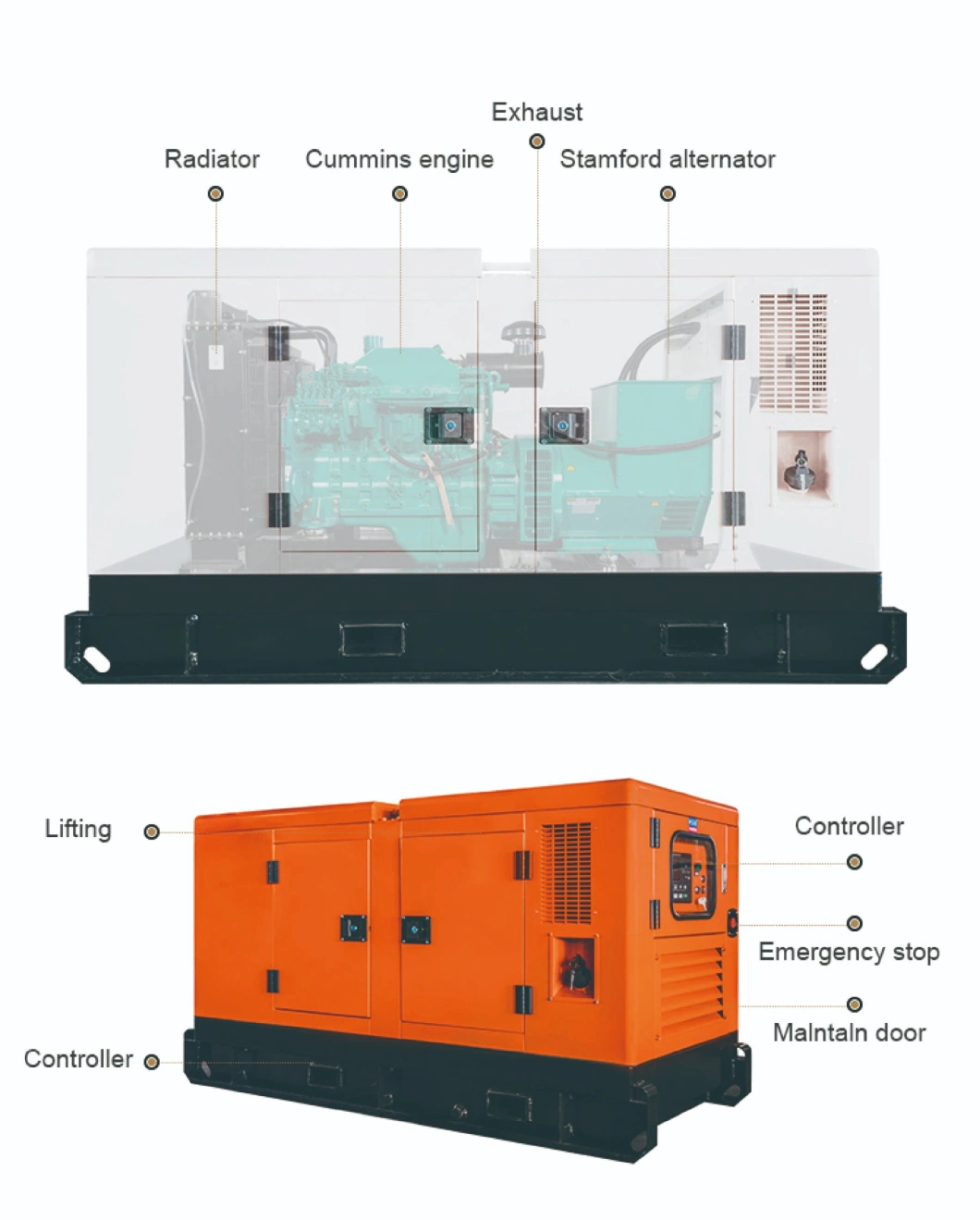 350kw CE&ISO Certified Diesel Generator Powered by Cummins Engine Equipped with UL Alternator
