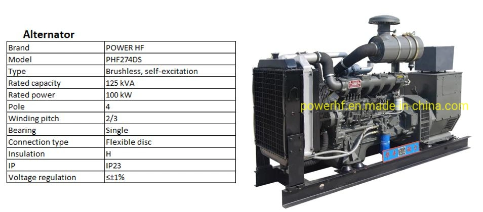 Heavy Duty Low Fuel Consumption 20-2000 kVA Genset Open Frame Silent Canopy Trailer Types 6 Cylinders 110 Kw 50Hz 1500 Rpm Water Cooled Engine Powered Generator