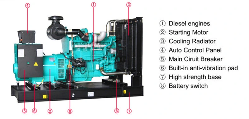 200kw Water Cooled Silent Generator with Cummins Diesel Engine 6ltaa8.9-G2 OEM Rental