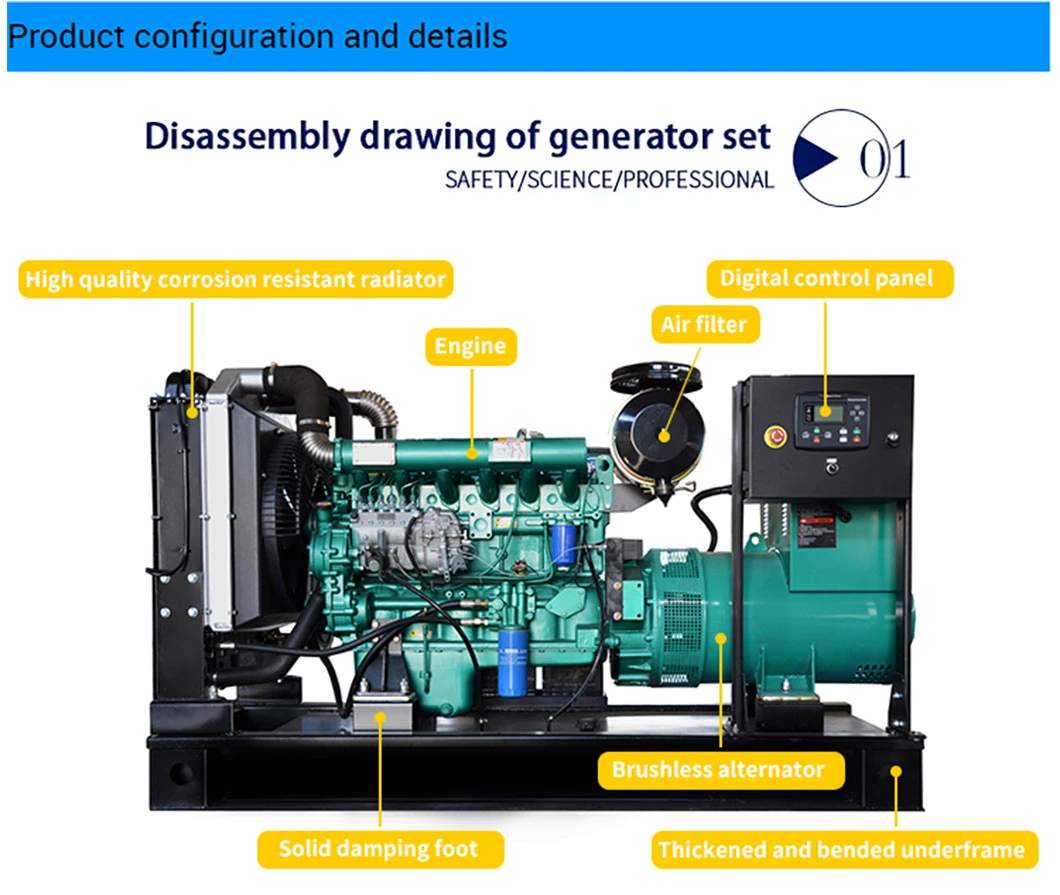 Factory Price 50/150/250/350/500 Kw kVA Generator Silent Style Diesel Generator