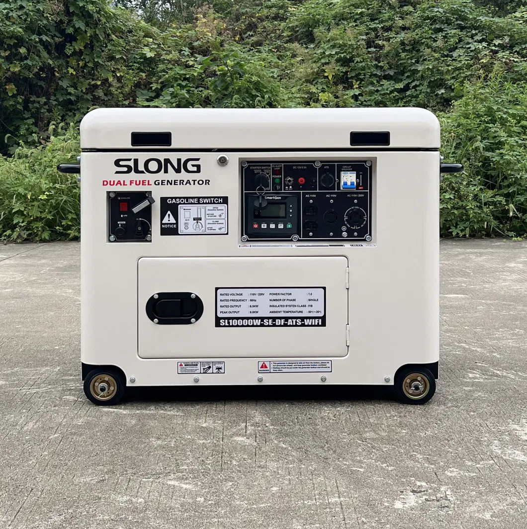 E. Slong Silent 240V Dual Fuel Generator 7500 Watt for Home Standby Power