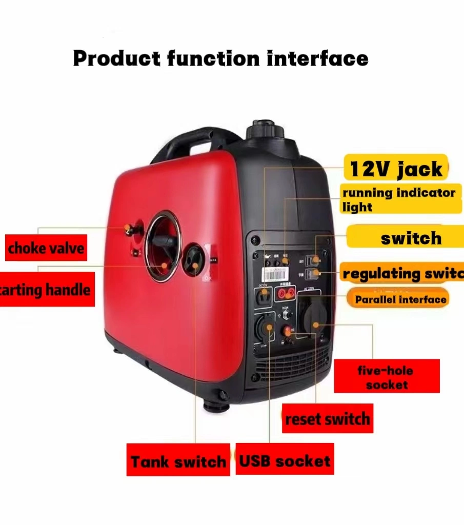 2000W Portable Gasoline Engine Inverter Generator, RV Ready, Commercial Mobile Power for Outdoor Camping Trailer Activities