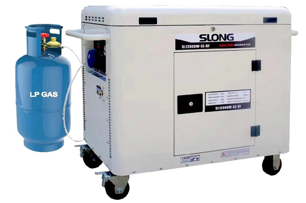 Slong 10kw 12kw Gasoline Dual Fuel Silent Gasoline LPG Natural Gas Generator