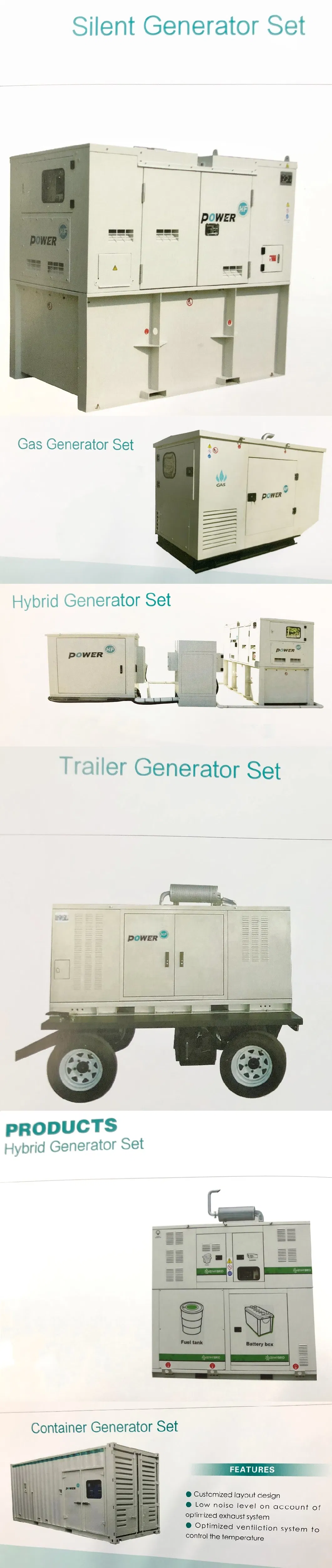 Silent/ Soundproof Diesel Generator China Supplier 20 KVA-2500 KVA Water Cooled 125 KVA 100 KW 50 HZ Power Generator Diesel Generator Manufacturer