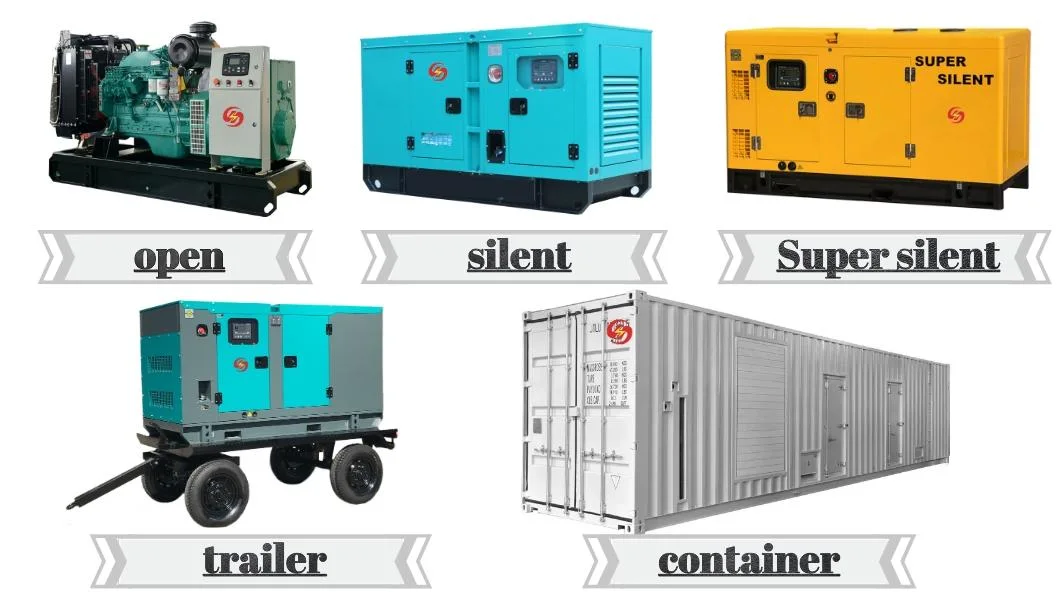 Water Cooling Silent Diesel 220V 230V 380V 400V Single Phase Three Phase Generator