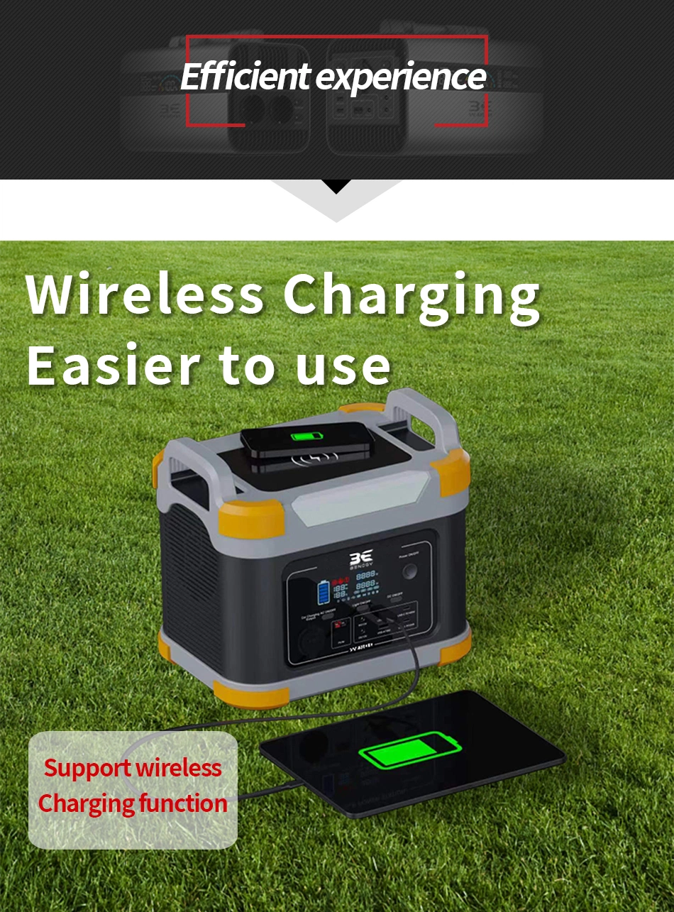 Mobile Wireless Charging LiFePo4 Battery And Inverter Powered System Off Grid Portable Solar Generator 300w/500w/1000w/1500w/2000w For Camping/House/Emergency
