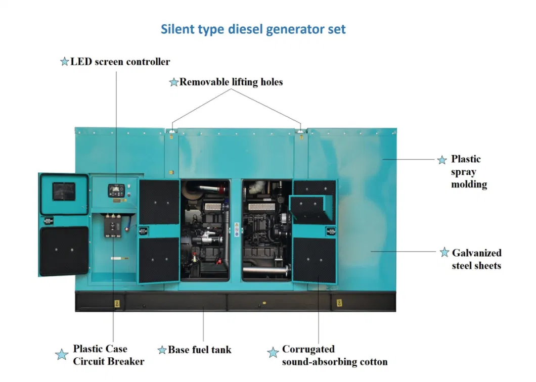 High Quality Diesel Generator Cummins/Weichai 20kVA 50kVA 100kVA 200kVA 300kVA 500kVA for Prime Use Power Generator Silent Diesel Generator