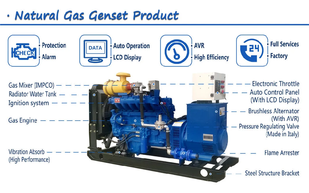 CE ISO 100kw 125kVA Natural Gas Generator with Cummins Engine