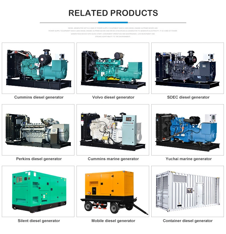 High Quality Diesel Generators with Volvo Engine Set Super Silent 10 12 15 30 50 250 300 500 Kw kVA Power Single Phase Small
