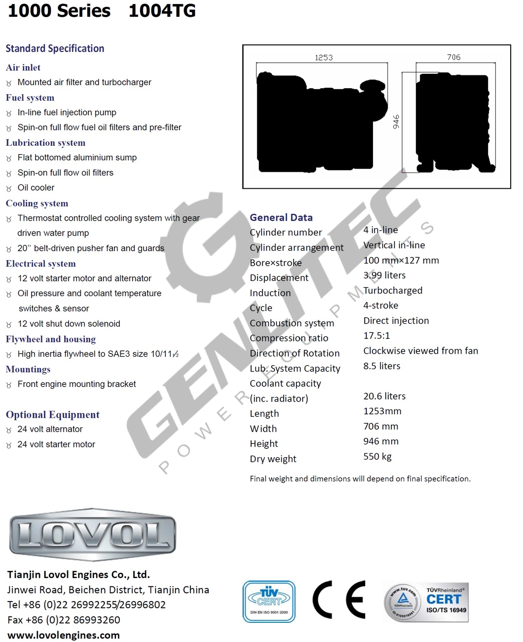 62.5 kVA Generator AC 3 Phase 50 Kw Lovol 1004tg Silent Diesel Generator Price