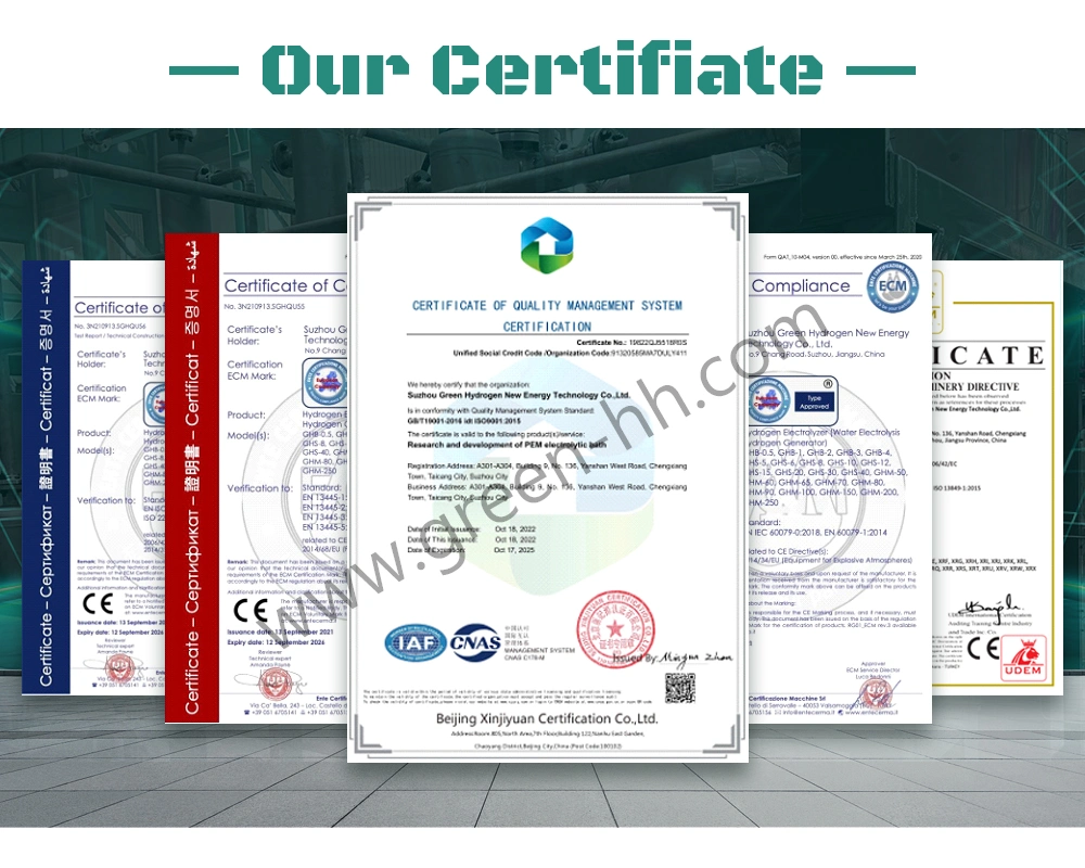 Custom High Quality 1-1500nm3/Hr Alk Hydrogen Generator System with separator Purifier