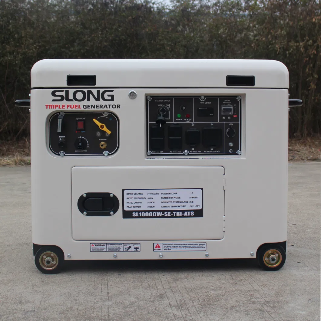 E. Slong 8kw 9kw Tri Fuel Natural Gas Ready Portable Generator