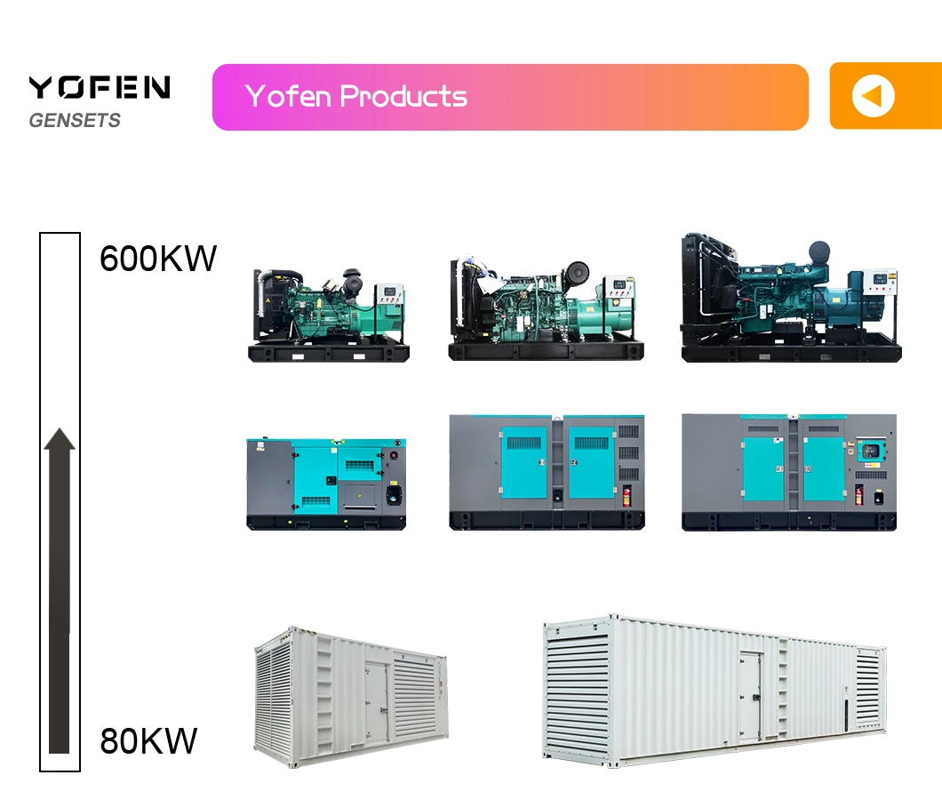 Volvo Inverter Portable 30kw 50kw 100kw 150kw 200kw 250kw 300kw 350kw 400kw 500kw 600kw Silent Type Electric Power Diesel Generator with Yuchaiengine with Yfs