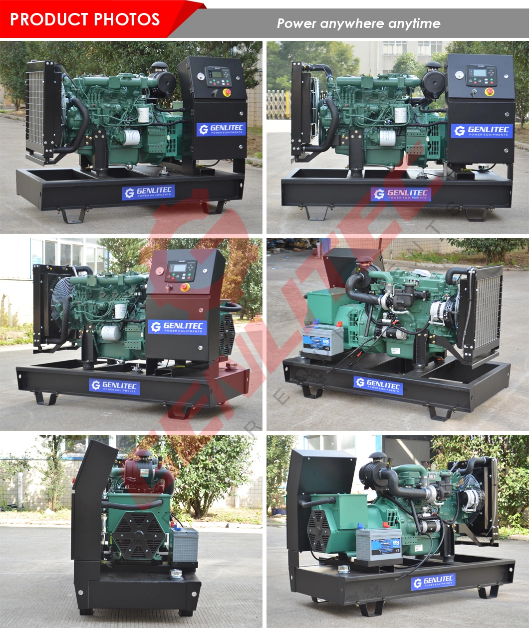 Open Type 25kw 30kVA Portable Diesel Generator with Xichai Fawde Engine 4dw93-42D