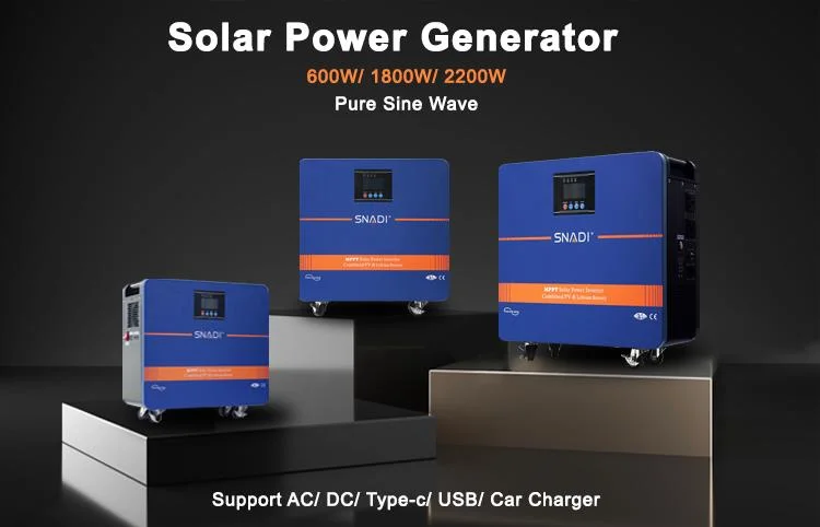 Home Power Storage Portable Solar Power Station 1000W Photovoltaic Solar Energy System 600W 1kw 3kw 5kw Solar Generator