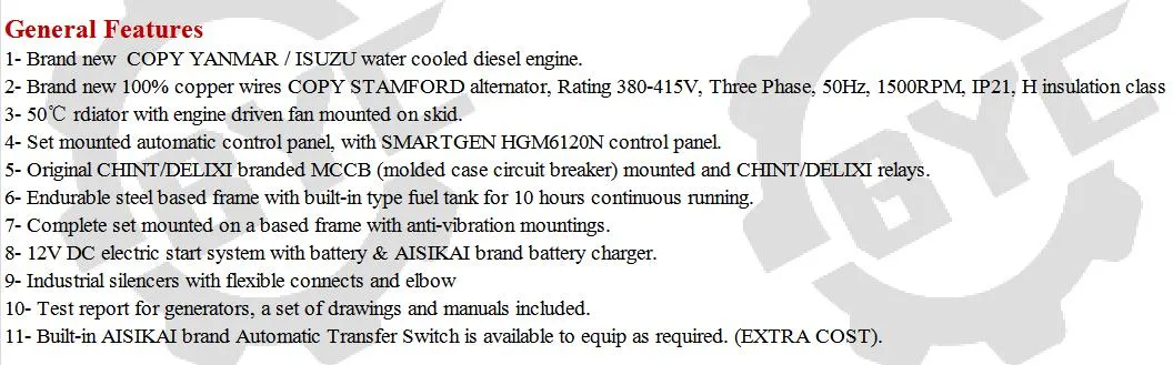 25kVA 20kw Copy Yanmar Engine Open Type Diesel Generator